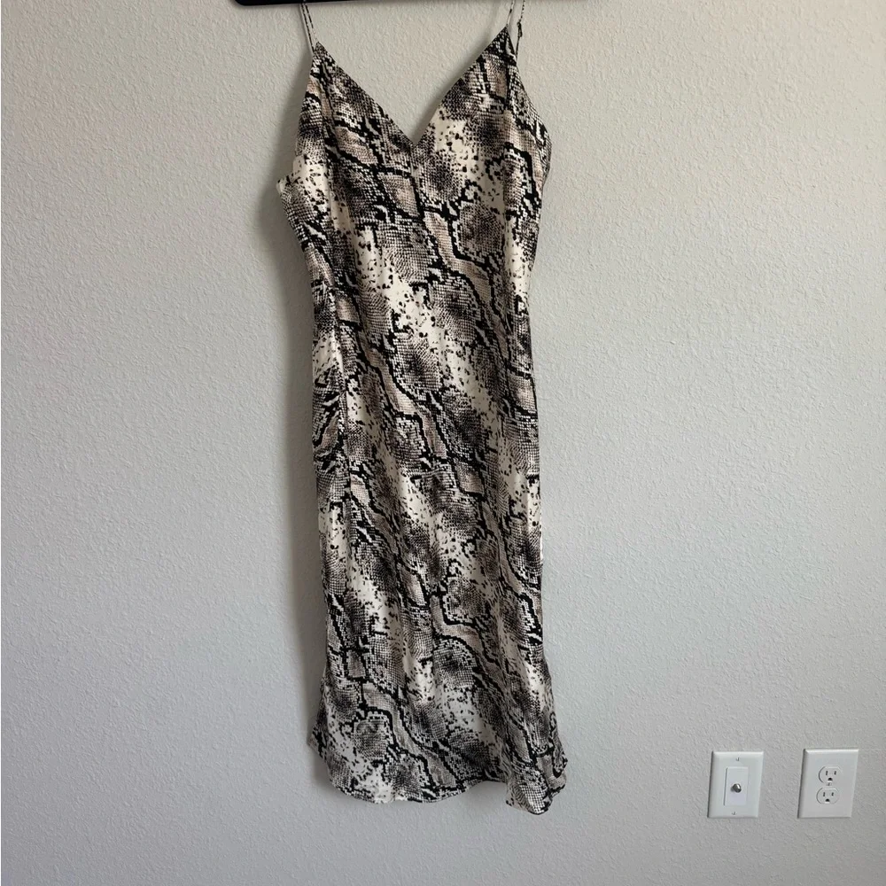 CAMI NYC THE RAVEN SILK BIAS SLIP DRESS | Snake Print | Size L - Picture 4 of 7